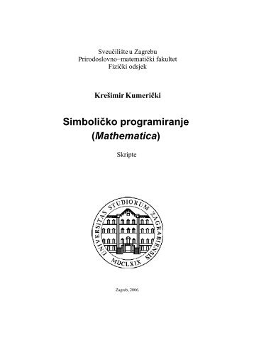 SimbolicËko programiranje (Mathematica) - phy