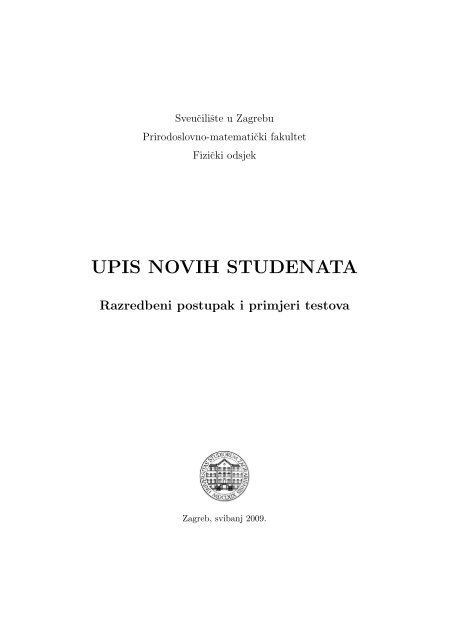 UPIS NOVIH STUDENATA - phy