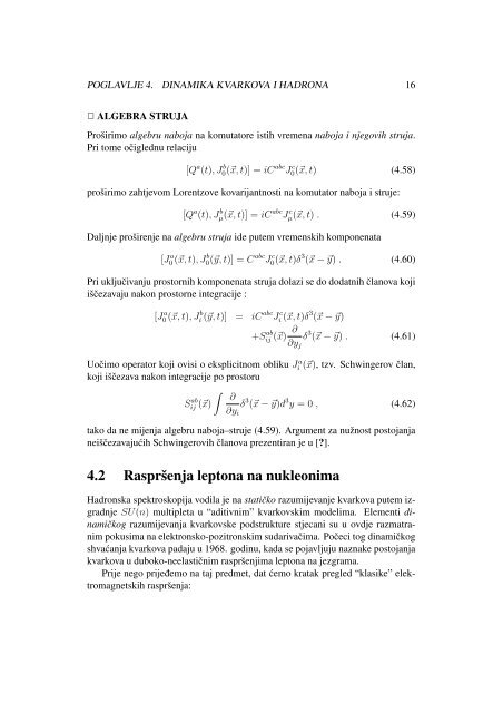 Poglavlje 4 Dinamika kvarkova i hadrona - phy