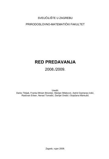 red predavanja - phy - SveuÄiliÅ¡te u Zagrebu