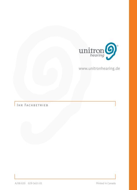 Moda II Bedienungsanleitunge (PDF, 549 KB) - Unitron