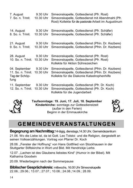 Freud und Leid in unserer Gemeinde Seniorengeburtstage