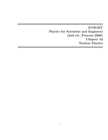 KNIGHT Physics for Scientists and Engineers (2nd ed., Pearson ...