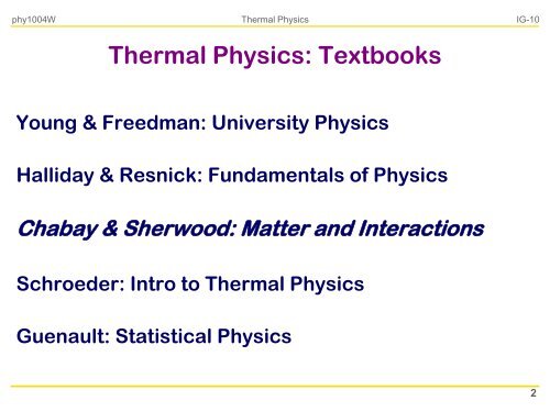 phy1004 thermal physics