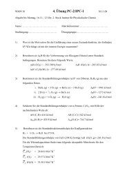 4. Übung PC-2/IPC-1 - Institut für Physikalische Chemie