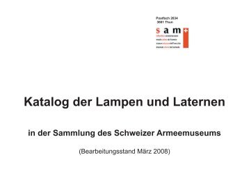 Katalog der Lampen und Laternen - Verein Schweizer Armeemuseum