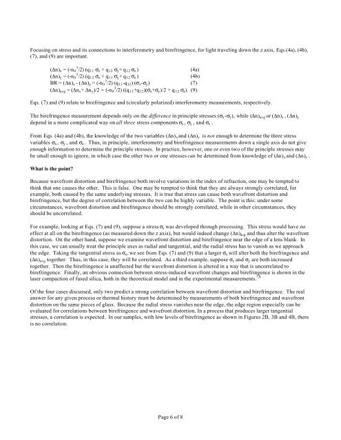 Impact of Residual Stress in HPFS Fused Silica