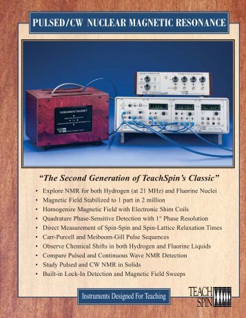 Pulsed/CW Nuclear Magnetic Resonance Brochure - TeachSpin