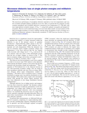 Microwave dielectric loss at single photon energies and millikelvin ...