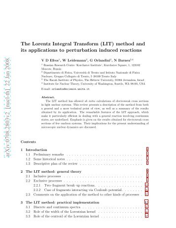 The Lorentz Integral Transform (LIT) method and its applications to ...