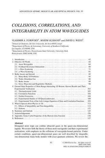 collisions, correlations, and integrability in atom waveguides