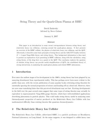 String Theory and the Quark-Gluon Plasma at RHIC