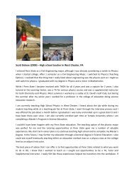 Scott Delone (2009) â High school teacher in West Chester, PA