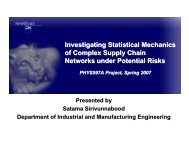 Investigating Statistical Mechanics of Complex Supply Chain ...