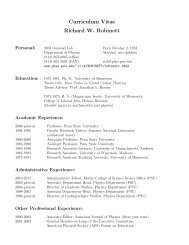 Curriculum Vitae Richard W. Robinett - Department of Physics ...