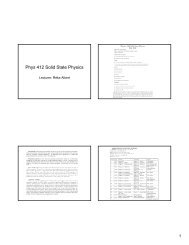 Phys 412 Solid State Physics