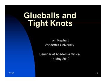 Glueballs and Tight Knots - Academia Sinica