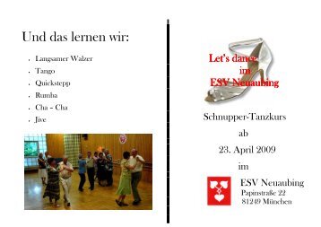 Flyer lets dance 03 09 a - ESV Neuaubing