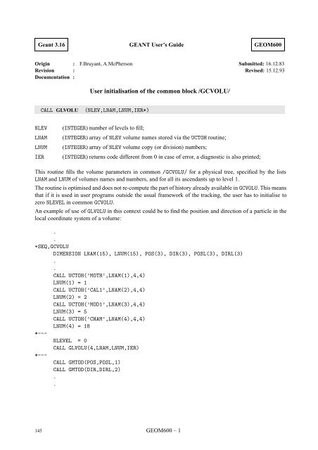 CERN Program Library Long Writeup W5013 - CERNLIB ...