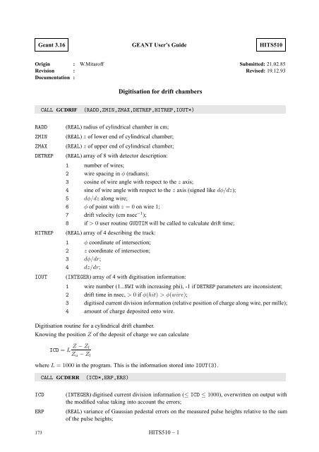 CERN Program Library Long Writeup W5013 - CERNLIB ...