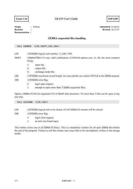 CERN Program Library Long Writeup W5013 - CERNLIB ...