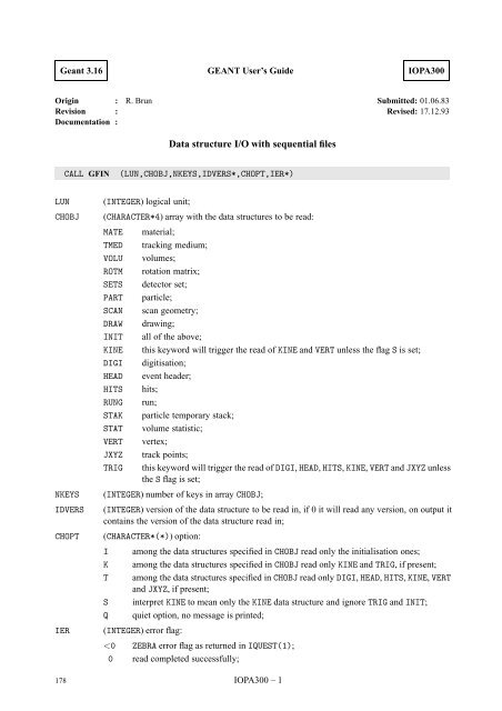 CERN Program Library Long Writeup W5013 - CERNLIB ...