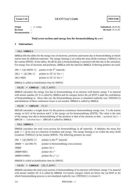 CERN Program Library Long Writeup W5013 - CERNLIB ...