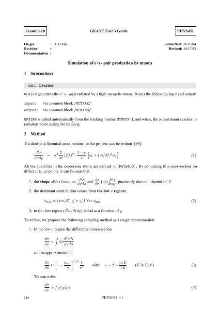 CERN Program Library Long Writeup W5013 - CERNLIB ...