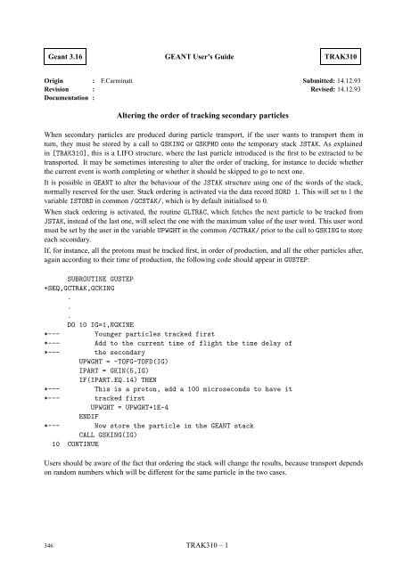 CERN Program Library Long Writeup W5013 - CERNLIB ...