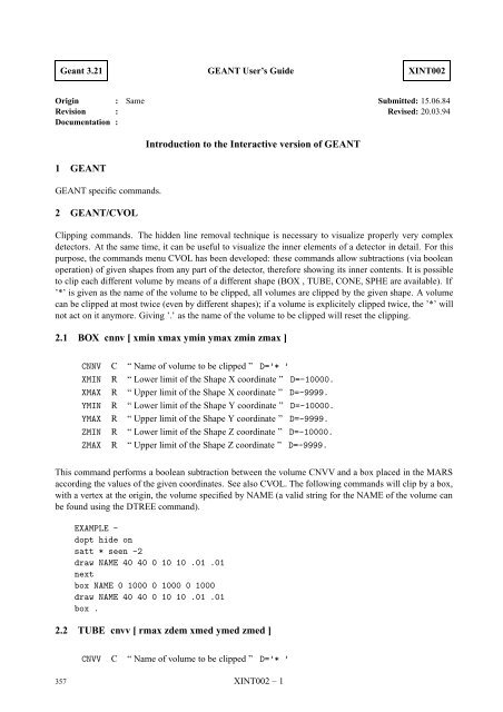 CERN Program Library Long Writeup W5013 - CERNLIB ...