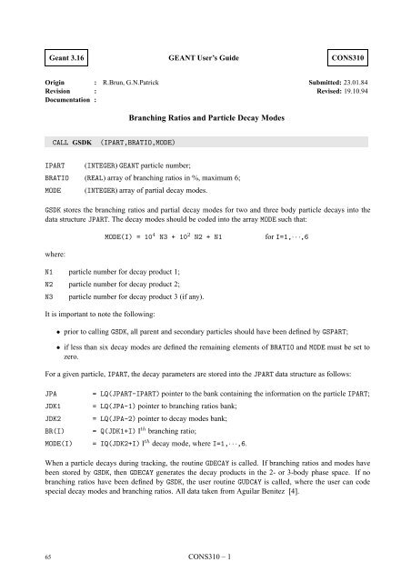 CERN Program Library Long Writeup W5013 - CERNLIB ...