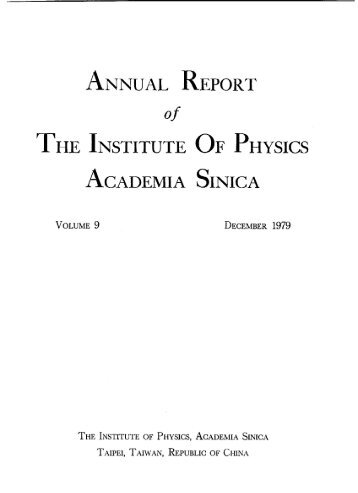ANNUAL REPORT - Academia Sinica
