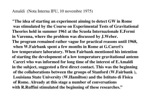 Edoardo Amaldi e la ricerca delle onde gravitazionali - Fisica