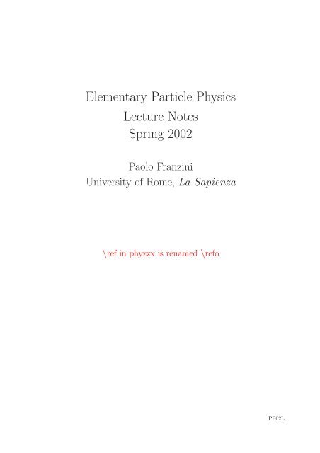 Written Up Lectures By P Franzini