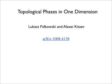 Topological Phases in One Dimension