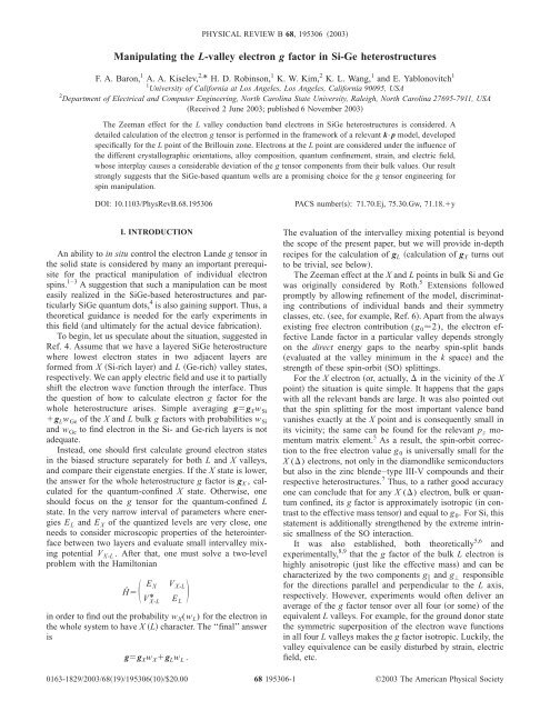 Manipulating The L Valley Electron G Factor In Si Ge Heterostructures