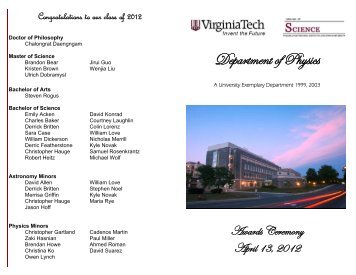 brochure - Physics - Virginia Tech