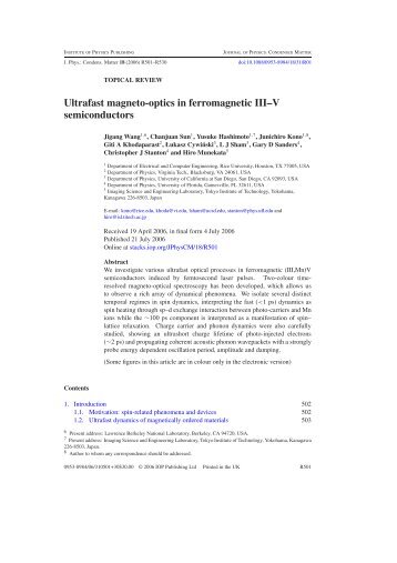 Ultrafast magneto-optics in ferromagnetic IIIâV semiconductors