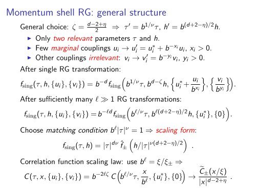 Renormalization Group: Applications in Statistical Physics I-II