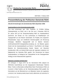 Politische Gemeinde Rüthi Pressemitteilung der Politischen ...