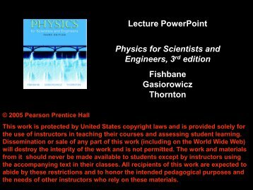 Lecture PowerPoint Physics for Scientists and Engineers, 3rd edition ...