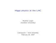 Higgs physics at the LHC - Carleton University