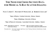 The need for cross section data for medical x-ray - Carleton University