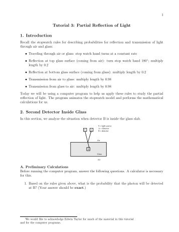 Tutorial worksheet