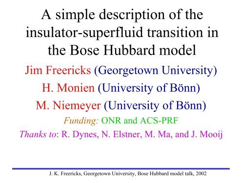 A simplified explanation of the Mott insulator-superfluid transition in ...