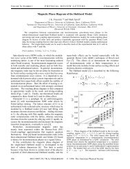 Magnetic Phase Diagram of the Hubbard Model - Physics ...