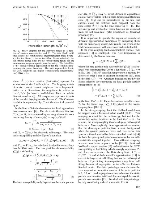 Magnetic Phase Diagram of the Hubbard Model - Physics ...