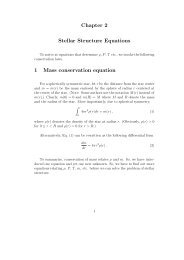 Chapter 2 Stellar Structure Equations 1 Mass conservation equation