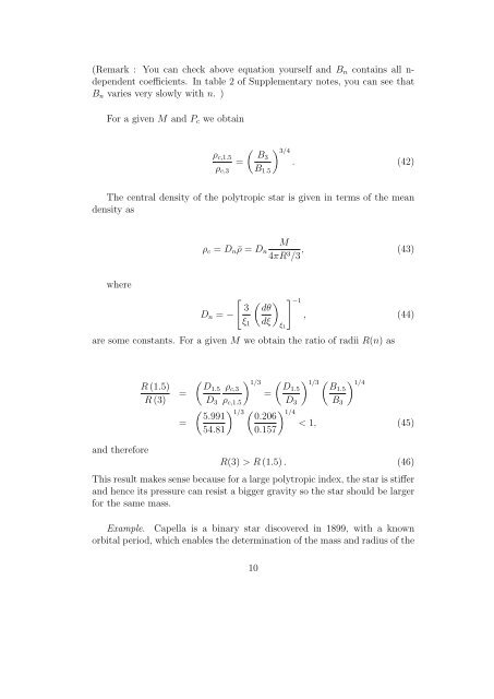 Chapter 2 Stellar Structure Equations 1 Mass conservation equation