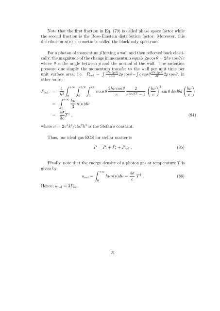 Chapter 2 Stellar Structure Equations 1 Mass conservation equation